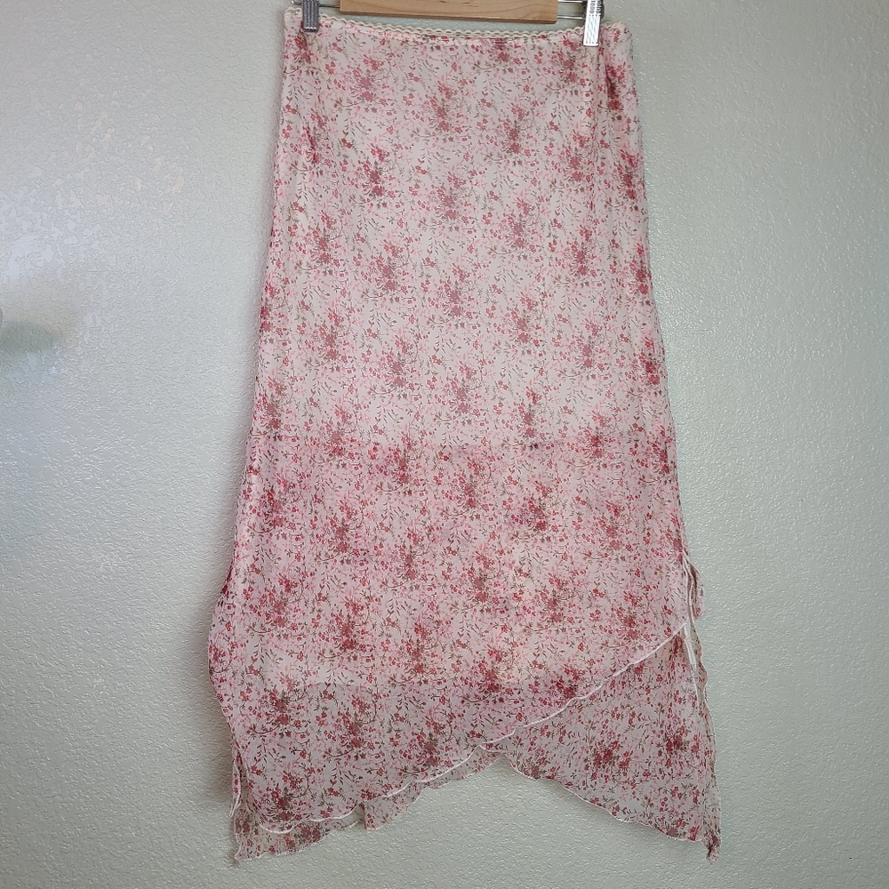 Cottagecore Floral Asymmetrical Skirt